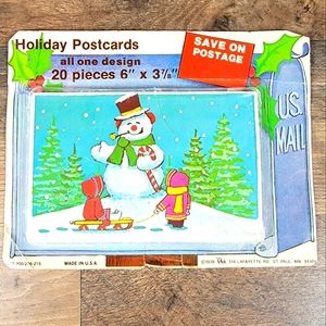 Vintage 1978 Christmas Holiday Snowman Postcards